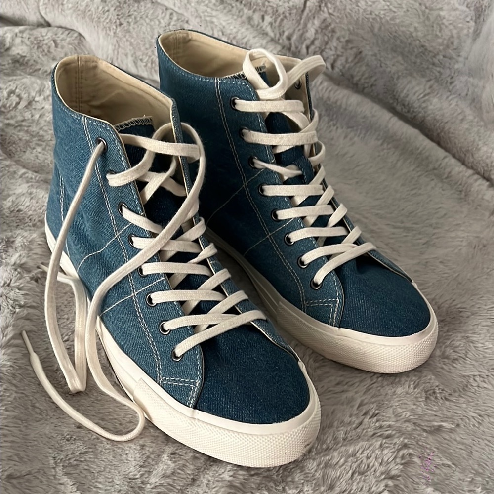 American Eagle AE High Top Denim Tennis Shoes